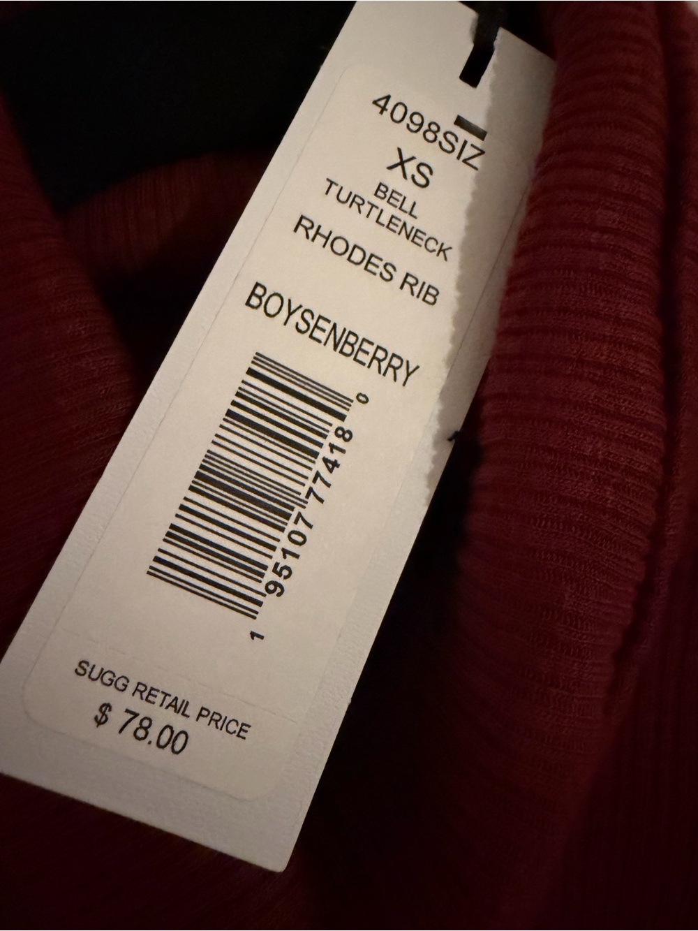 Women's Michael stars Rhodes Ribbed Turtleneck bell turtleneck - Burgundy - Picture 3 of 4